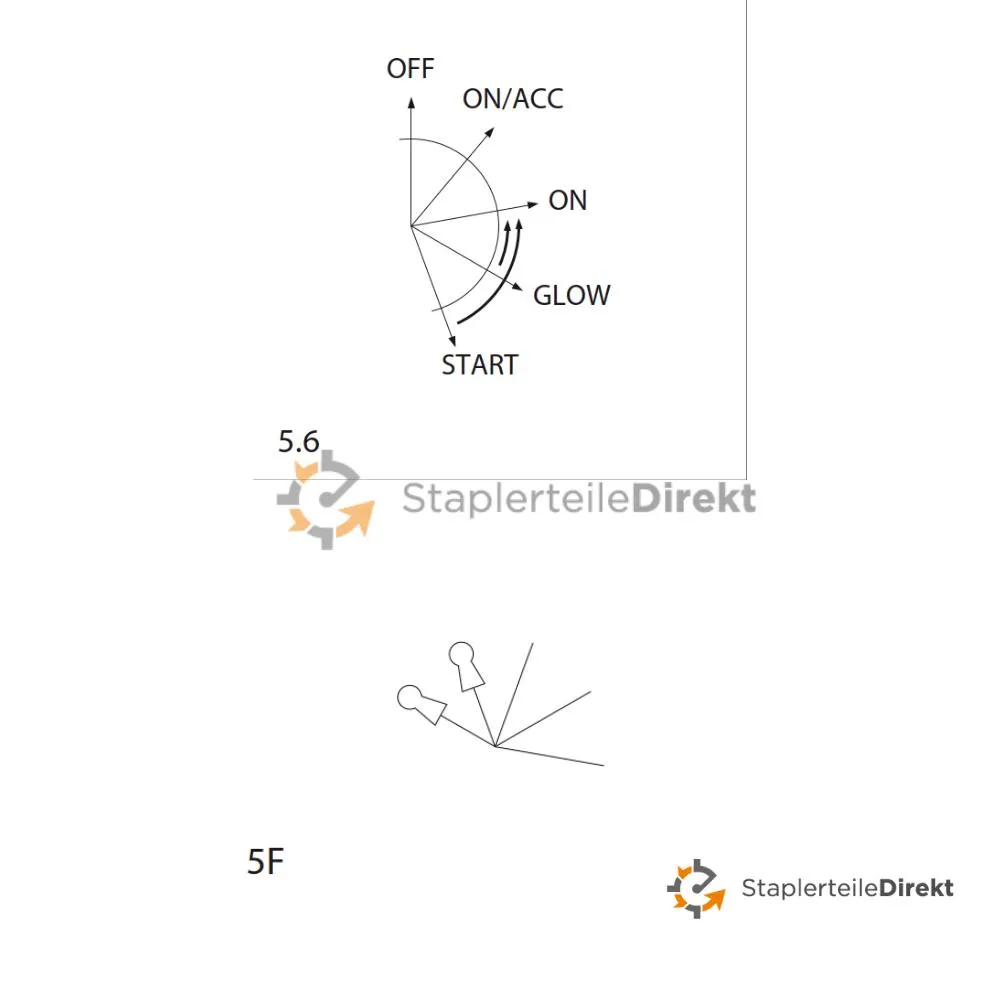 Zündschloss 14603 für Manitou (10 Pin, 5 Stellungen)