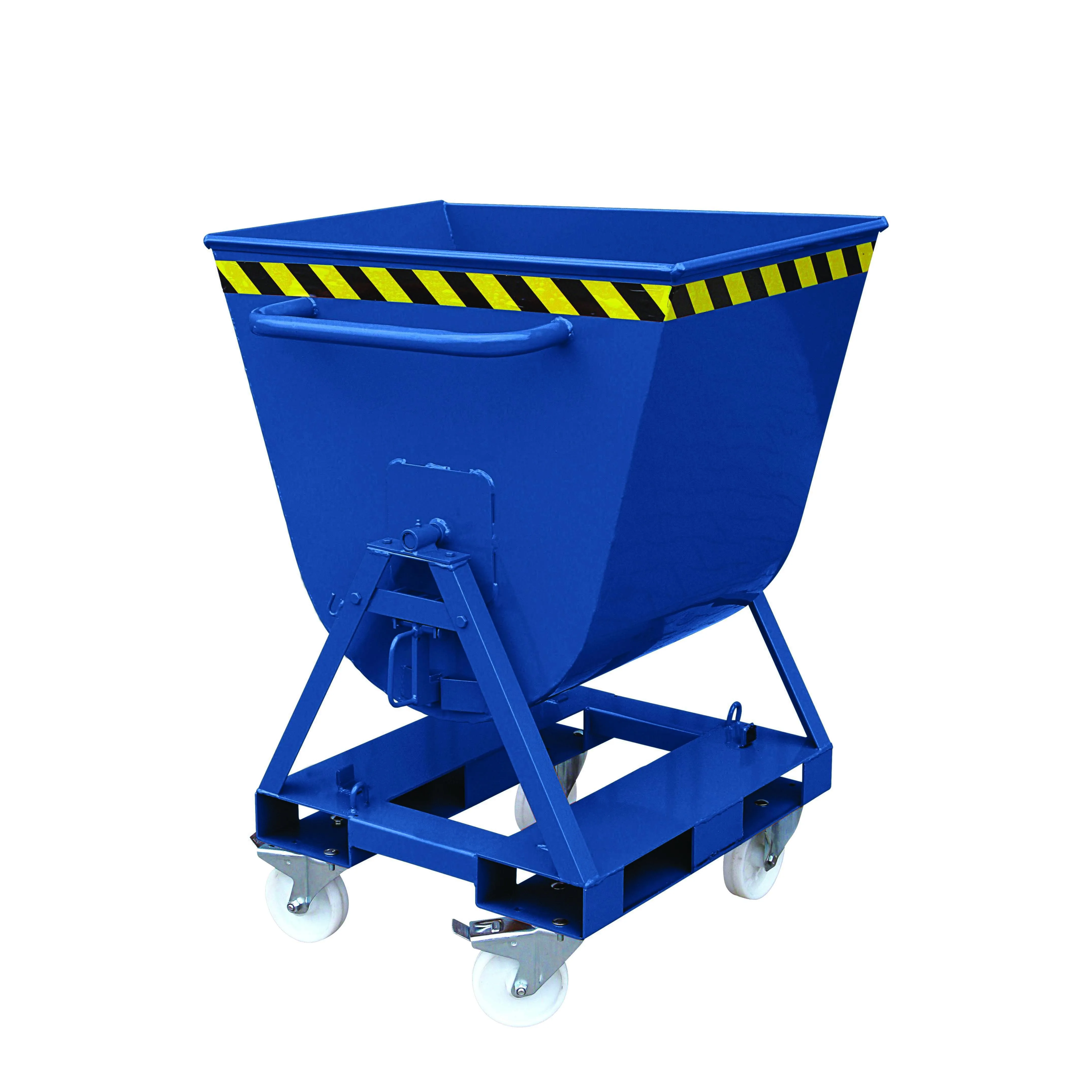Kippmulde 2-seitig kippbar, von 4 Seiten anfahrbar, 500 kg, 600 Liter enzianblau