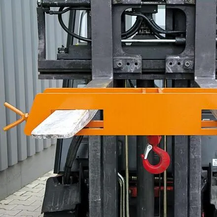 Lasthaken Stapler-Aufsatz über zwei Gabelzinken, 5000 kg, anthrazitgrau