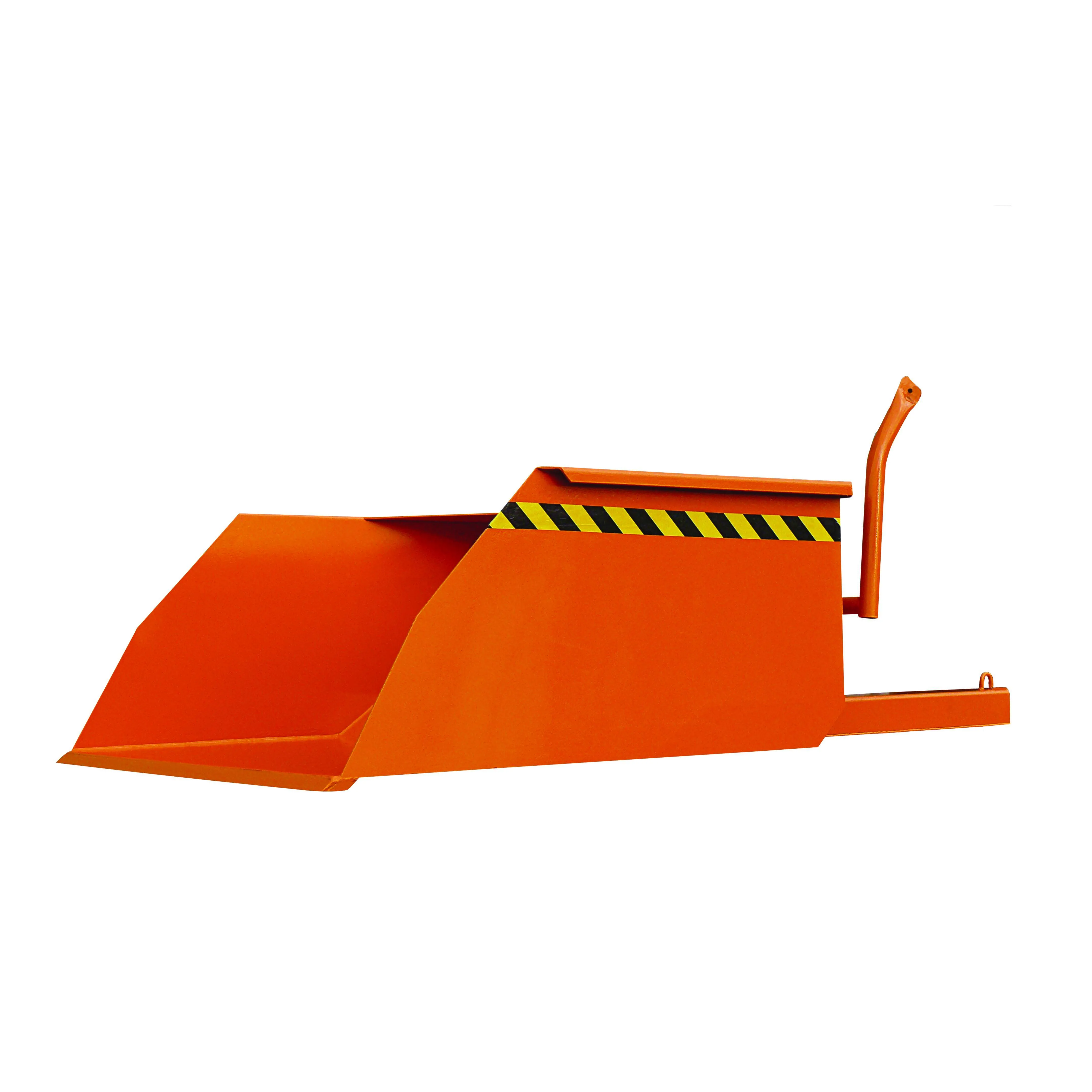 Schaufel mit geschlossenen Stapler-Einfahrtaschen und Kranösen, 3000 kg, 1250 Liter reinorange