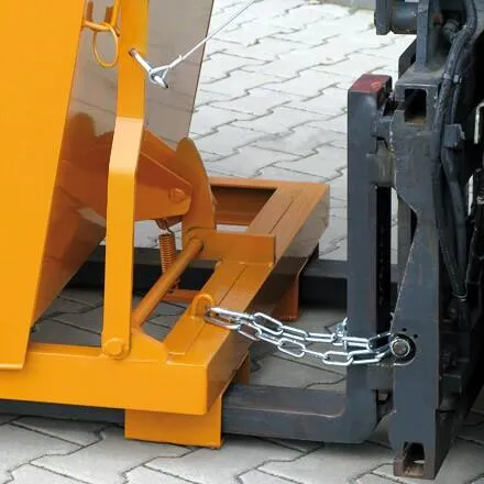 Kippbehälter in hoher Bauhöhe, 3000 kg, 1500 Liter, reinorange