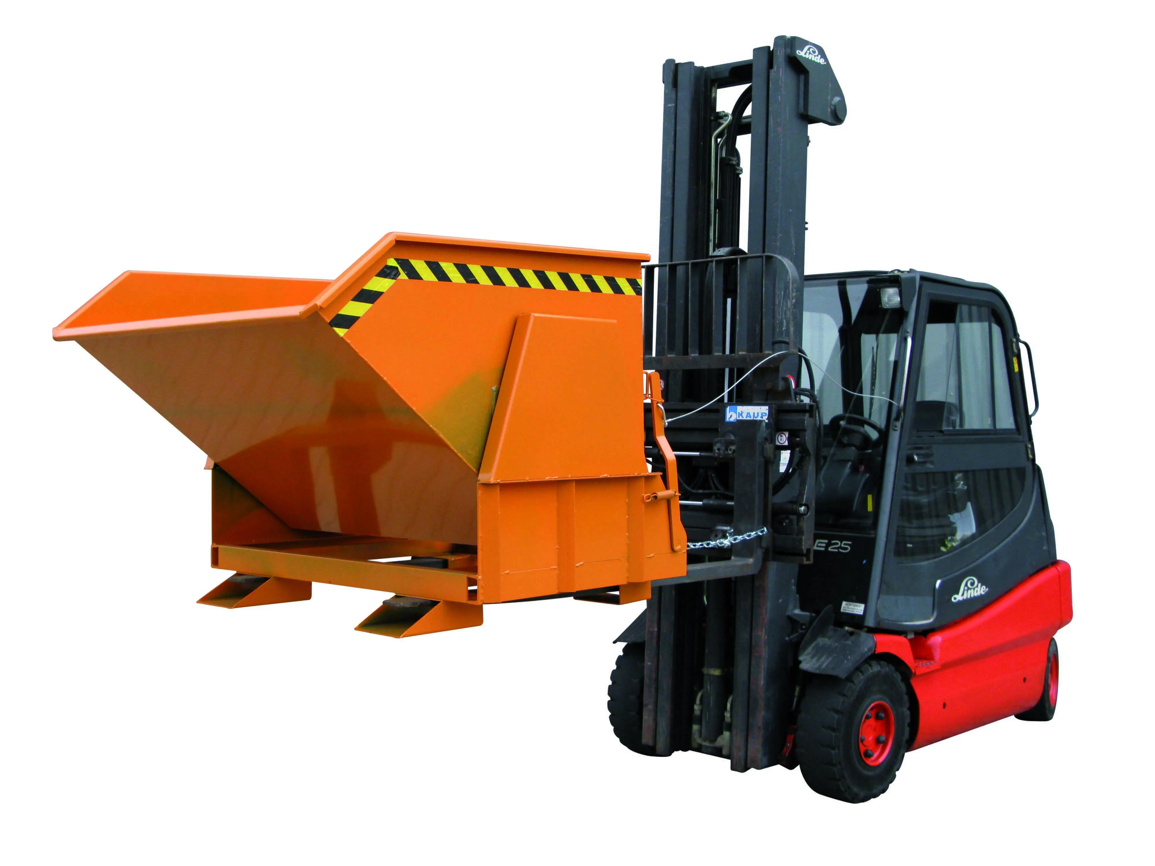 Kippbehälter mit geschützten Abrollkufen, 1500 kg, 800 Liter, feuerverzinkt