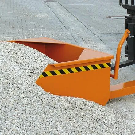 Schaufel mit geschlossenen Stapler-Einfahrtaschen und Kranösen, 3000 kg, 1000 Liter reinorange