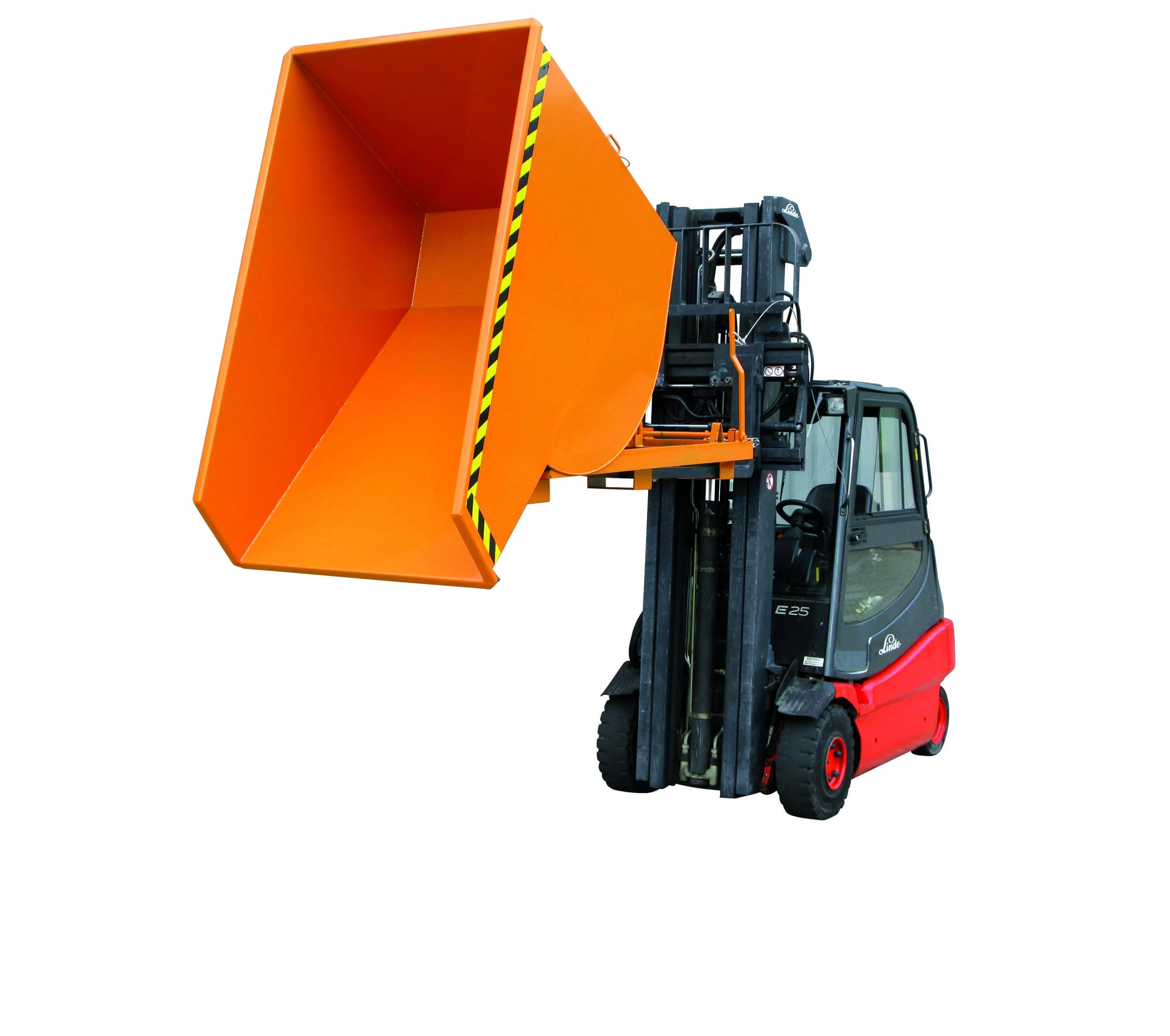 Kippbehälter in hoher Bauhöhe, 3000 kg, 1500 Liter, reinorange