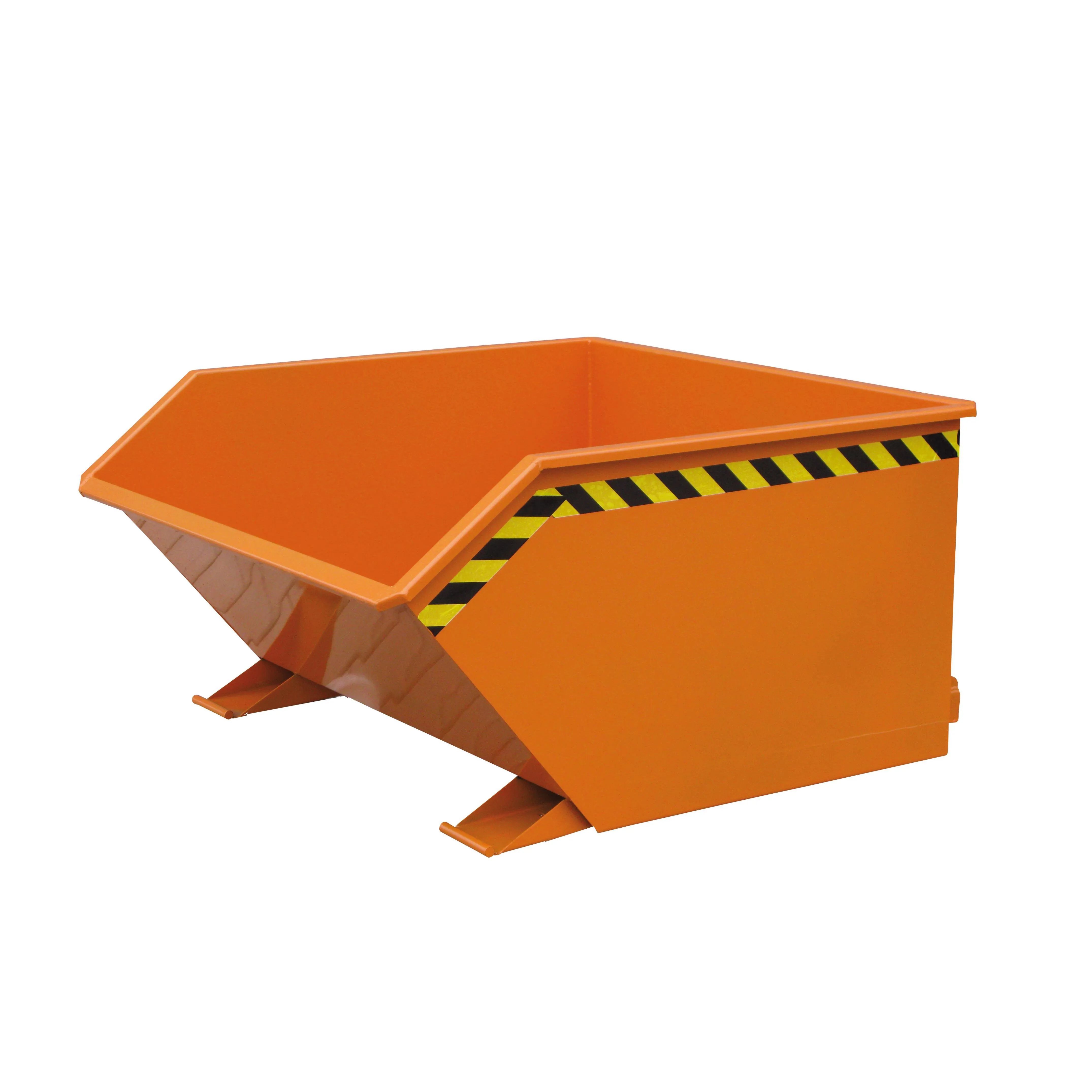 Späne-Kippbehälter mit Siebeinsatz und Ablasshahn, 1000 kg, 300 Liter, reinorange