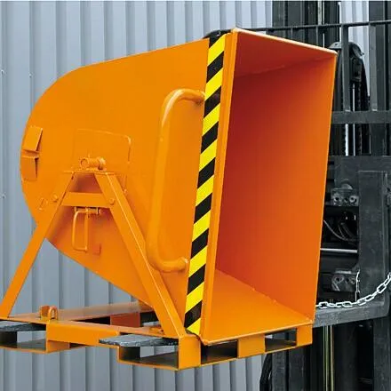 Kippmulde 2-seitig kippbar, von 4 Seiten anfahrbar, 500 kg, 300 Liter reinorange