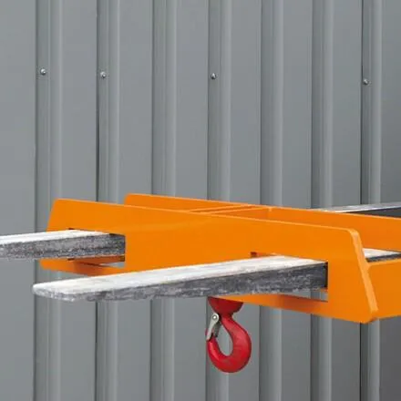 Lasthaken Stapler-Aufsatz über zwei Gabelzinken, 5000 kg, enzianblau