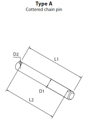 Kettenbolzen für Flyerkette 6 x 6 für Linde mit Schlauchführung Teilung 25,40 mm (1 Zoll)