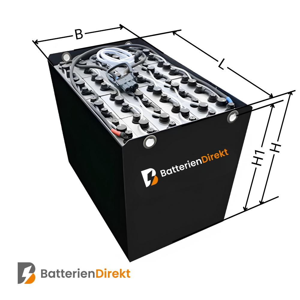 24V Gabelstaplerbatterie 4 PzS 620 Ah (625 x 353 x 784) inkl. Aquamatik und REMA-Stecker