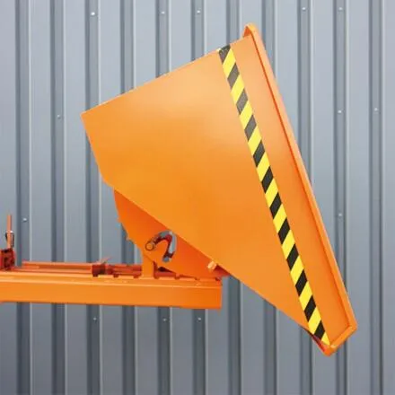 Kippbehälter mit Abrollkufen, 1500 kg, 1500 Liter, reinorange