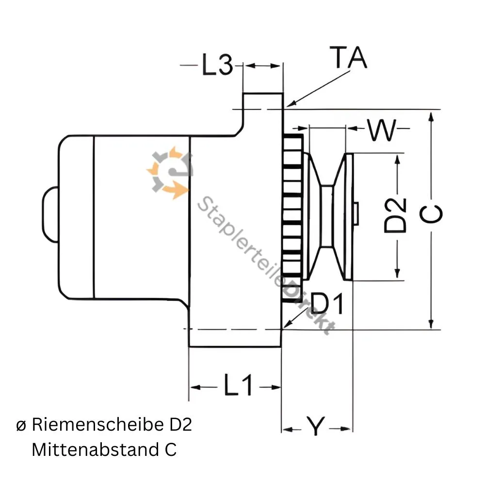Lichtmaschine für Kalmar 24 V (Aufhängung 56x56 mm)