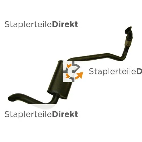 Auspuffrohr / Schalldämpfer für Jcb - Länge 345 mm