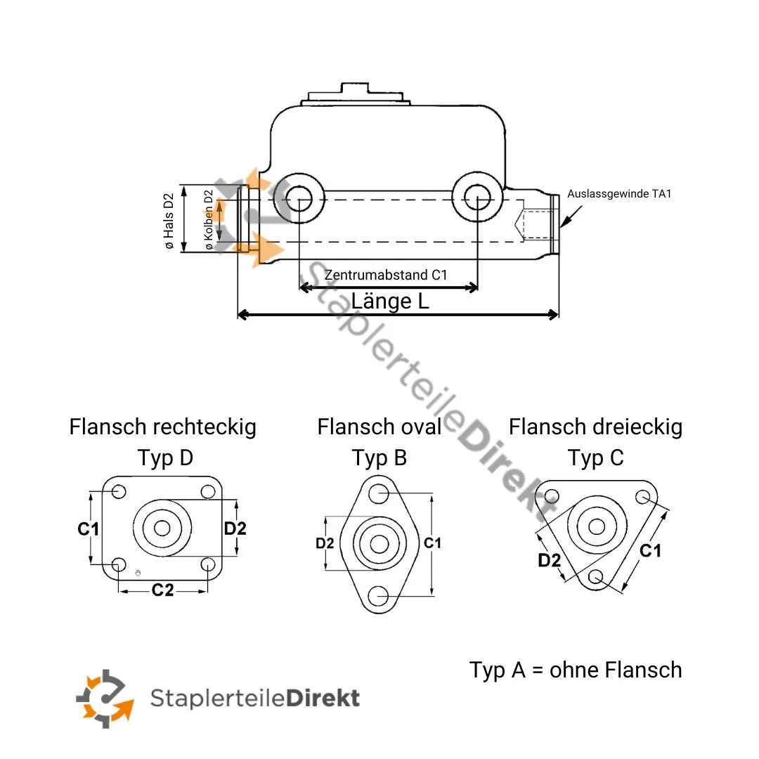 Hauptbremszylinder für Jungheinrich DFG/TFG 40-50 CK/CS (52019429)