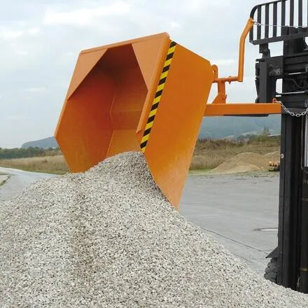 Schaufel mit geschlossenen Stapler-Einfahrtaschen und Kranösen, 2500 kg, 500 Liter reinorange