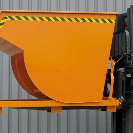 Kippbehälter in hoher Bauhöhe, 3000 kg, 1500 Liter, reinorange