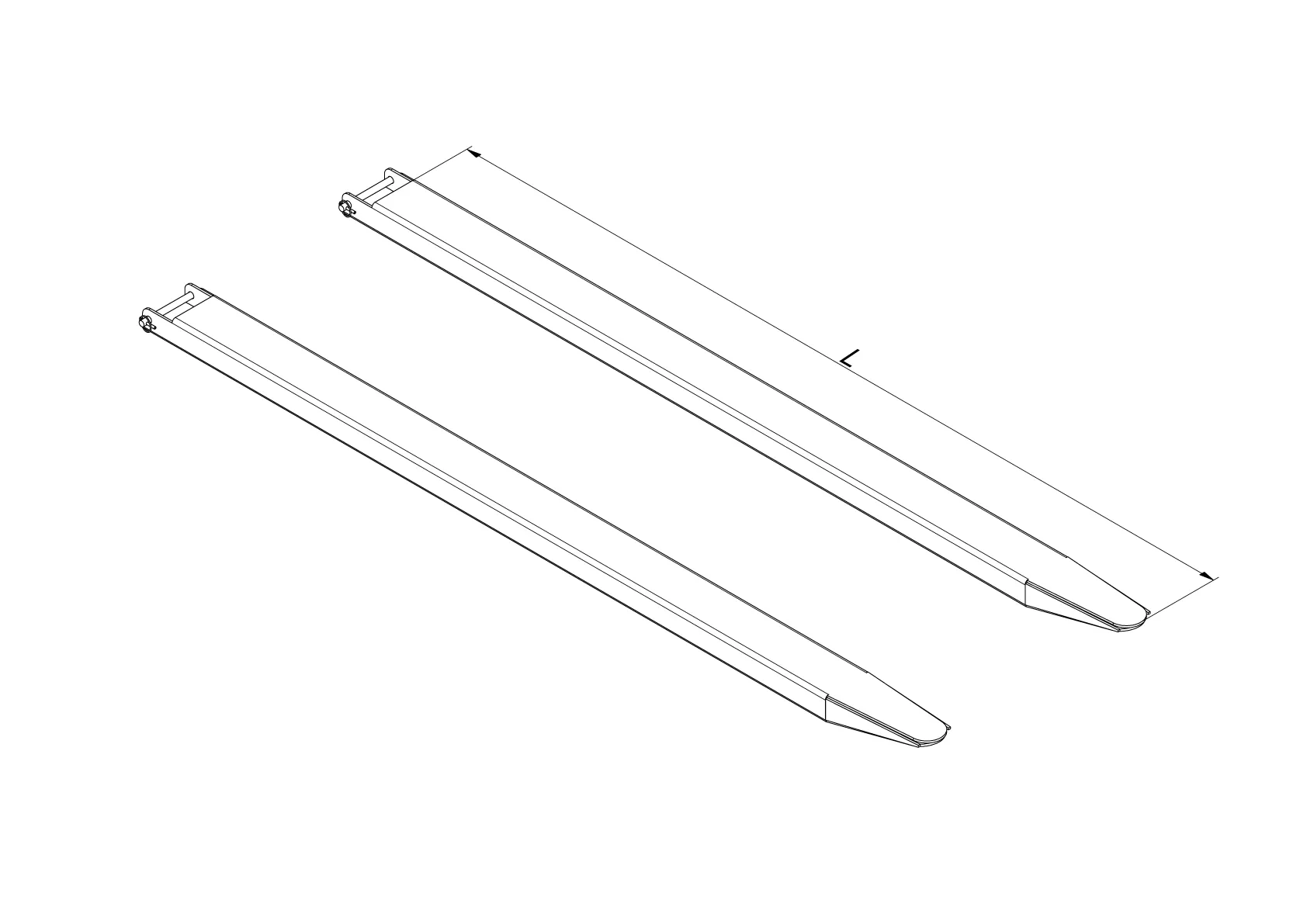 Gabelverlängerung geschlossen, Spitze im Curved Design, Sicherung unverlierbar, anthrazitgrau