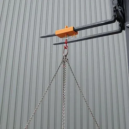 Lasthaken Stapler-Aufsatz für 1 Zinken, 1000 kg,  reinorange