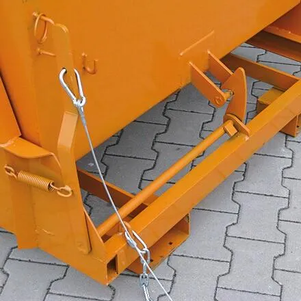 Kippbehälter mit geschützten Abrollkufen, 1500 kg, 800 Liter, feuerverzinkt